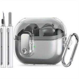 TEMU Kekoa[안전 케이스] Galaxy Buds 3 및 Galaxy Buds 3 Pro 호환, Galaxy Buds Pro 3 호환, 남녀 공용 유연한 TPU 투명 케이스 및 클리닝 펜 (투명)