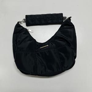 TEMU 시크한 블랙 나일론 초승달 숄더백 - 빈티지 스타일, 지퍼 클로저, 여성용 패셔너블 언더암 핸드백