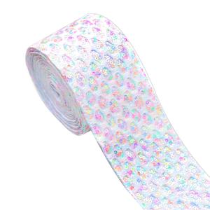 TEMU 1야드/롤, 70mm 폭 단면 파슬리 글리터 새둥지 구멍 직조 스트랩, 헤어 액세서리 선물 포장 수제 액세서리