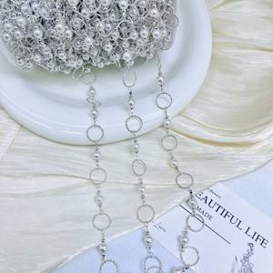 TEMU 100cm/39.37인치 스타일리시한 모조 진주 체인, 최신 디자인, 수제 목걸이, 팔찌, 귀걸이 및 특별한 선물용 주얼리 제작에 적합