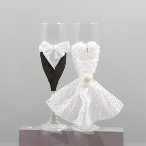 TEMU 신랑 신부를 위한 두 개의 결혼식 샴페인 잔, 약혼 및 결혼식을 위한 드레스와 웨딩 장식용, 크리스마스에 적합한 홈 , 추수감사절에 완벽