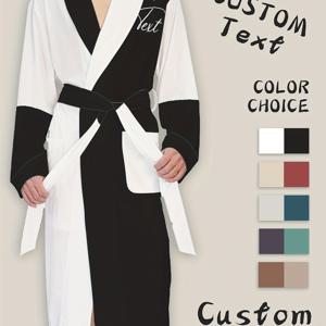 TEMU 고정된 텍스트가 아닌 목욕 가운, 커플 잠옷, 나이트가운, 긴팔 로브, 라운지웨어, 포켓이 있는 중간 길이, 성인용 목욕 가운, 원피스 맞춤 디자인, 모든 계절에 적합, 대비되는 색상의 프린트가 특징입니다.