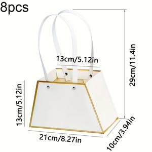 TEMU 8개/팩 할로윈 파티 토트 선물 가방, 크리스마스 선물 포장 가방, 심플 기념품 꽃 상자, 발렌타인데이 꽃 선물 상자, 토트 빈 상자, 어머니날 꽃꽂이 핸드백