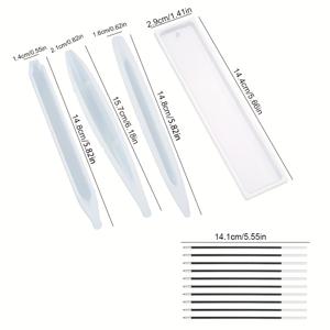TEMU 14개/세트 실리콘 몰드 (볼펜, 책갈피, 수제 문구 공예 에폭시 레진 몰드)