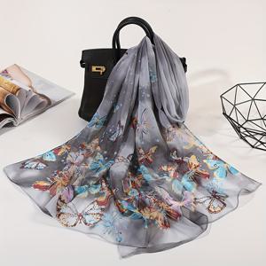 TEMU 여성 쉬폰 스카프, 긴 스카프, 다용도 프린트 네크클리프, 여름 숄, 헤드 랩, 비치 스카프, 숄더 랩, 목 장식, 겨울 목 가리개, 실내 에어컨 숄