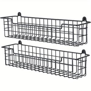 TEMU 2개 세트 와이어 바구니 스파이스 랙, 벽걸이 스토리지 랙, 캐비닛 도어 스파이스 보관대, 벽걸이 스파이스 랙, 공간 절약형