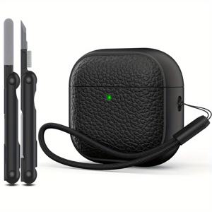 TEMU 에어팟 4세대용 소프트 TPU 케이스 (고리 및 클리닝 키트 포함)