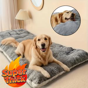 TEMU 초극세사 강아지 침대 소파, 고양이 화장실, 두꺼운 초소프트 폴리에스터 펫 쿠션 - 소형, 중형, 대형 견과 고양이용 귀여운 직사각형 소파