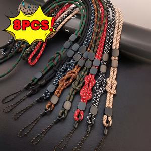 TEMU 8개 튼튼한 폴리에스테르 폰 랜야드, 2-in-1 분리 가능 & 조절 가능한 목걸이 스트랩, 분실 방지 모바일 케이스 테더