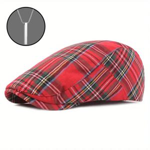 TEMU 2개 남성 체크 뉴스보이 캡 캐비 베레모 아이비 플랫 캡 조절 가능 개츠비 모자 사냥 운전용 조절형 모자