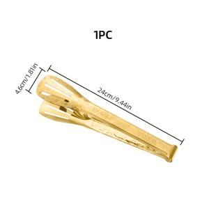 TEMU 인기 선택 1개 골든 실버리 푸드 클립 - 고품질 스테인리스 스틸, 내구성 있고 거울 광택, 스낵, 샐러드, 캔디, 빵, 티 파티, 결혼식, 스테이크, 해산물에 적합 - 데이, 크리스마스, 할로윈, 추수감사절, 이스터, 이드에 적합