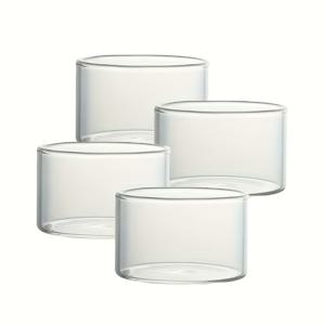 TEMU 4개 세트, 고탄소 유리 원형 6.4 Oz 내열 푸딩 볼, 푸딩, , 요거트, 샐러드에 적합, 다용도 투명 유리, 스낵, 재사용 가능, 세척 용이, 전자레인지 및 식기세척기 사용 가능, 주방 용품