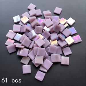 TEMU 61피스 라벤더 컬러 고온 소성 보라색 아이스 제이드 유리 0.591 X 0.591인치 수제 DIY 장식 아트 영역 페인팅 프로젝트 수제 재료 사각형 재료 창의적인 장식 퍼즐에 적합