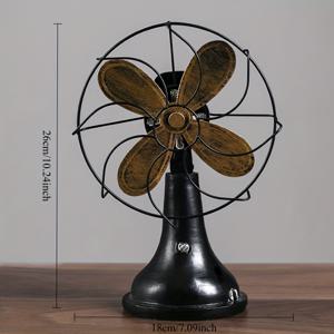 TEMU 레트로 전기 선풍기 레플리카 - 비기능성 레진 모델, 홈, 카페 & 데코용 - 빈티지 창문/가게 소품, 장식용 선풍기 오너먼트