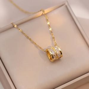 TEMU 세련된 티타늄 스틸 목걸이 - 일본 및 한국 스타일 특징 - 남녀 모두에게 적합한 패셔너블한 스웨터 체인 펜던트 - 봄 디자인 - 가벼운 고급스러운 가슴뼈 체인 - 및 G에 적합|목걸이|남자목걸이