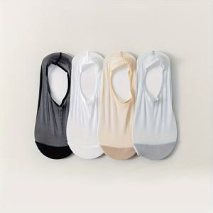 TEMU 여름용 메쉬 로우컷 투명 통기성 얇은 아이스 땀 흡수 미끄럼 방지 보트 양말 4켤레