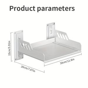 TEMU 헤비듀티 전체 금속 벽걸이 선반/브래킷 - 프로젝터, 모뎀, 라우터, 케이블 박스 및 네트워크 장치용 - 조절 가능한 공간 절약형 TV 스탠드, 컴퓨터 장비 홀더 - 극장, 사무실, 기숙사용 - 프로젝션 장치 및 라우터 호환