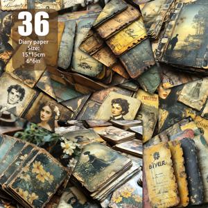 TEMU 빈티지 레터 및 엽서 패턴 종이 시트 36장 - 저널링, DIY 공예, 사무용품에 완벽한 선택