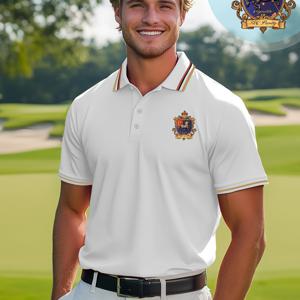 TEMU 남성용 캐주얼 반팔 폴로 셔츠, 가슴에 작은 말 메달 프린트