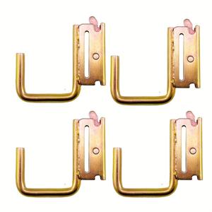 TEMU 픽업, 화물 밴, E트랙 X트랙용 4개 J형 Hu - 헤비듀티 이트랙 사다리식 액세서리, 노란색 아연도금/플라스틱코팅된 Zinc Plated E-Tra Hook Hanger for E Tra, 피크업 트럭 액세서리, 내구성 있는 행거, 강화된 구조, 부식방지 코팅, 상용차량 소유자, 운송 전문가