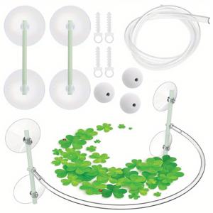 TEMU 수족관용 부유 식물 장벽 - 부유 식물을 분리하기 위해 설계된 수족관 액세서리, 흡착판과 어류 안전 및 서식지 장식을 위한 조절 가능한 울타리가 장착되어 있습니다.
