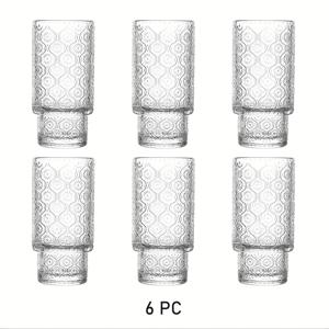 TEMU 6개/4개의 레트로 엠보싱 유리제품 세트, 하이탱 레트로 글라스 컵, 주스, 아이스커피, 맥주, 칵테일, 위스키, 캐주얼 파티, 휴일 모임, 선물용