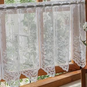 TEMU 여름용 짧은 커튼 커피 드레이프 탑 로드 포켓 포함, 주방 및 거실, 식당 작은 창문에 적합