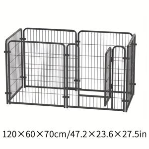 TEMU 대형 알루미늄 합금 실내 애완동물 플레이펜 - 훈련용 강력한 개 울타리, 쉽게 조립, 대형 품종을 위한 안전한 폐쇄, 튼튼한 금속 바 및 프레임 디자인, 가정용으로 이상적, 실내 애완동물 플레이펜|슬기로운 금속 울타리|알루미늄 합금 프레임, 개 플레이펜