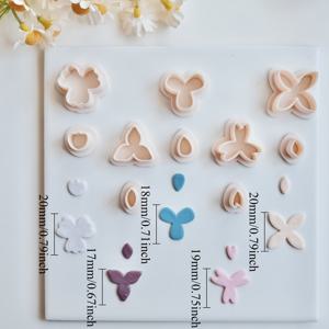 TEMU 보호 스타일 꽃 모양 폴리머 클레이 귀걸이 커터 세트, 플라워 클레이 커팅 몰드 - 보석 펜던트 및 목걸이 제작용 3D 꽃 장식 소프트 클레이 몰드 도구, DIY 주얼리 및 귀걸이 만들기용 홀로우 디자인 10개/세트