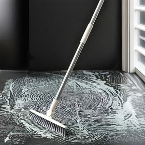 TEMU 다기능 연장형 긴 손잡이, 강모 고정형 회전 V자형 헤드 및 높낮이 갭 코너 타일 틈새 청소기, 비전동 다용도 먼지 제거 도구 (주방, 욕실, 거실, 침실용)