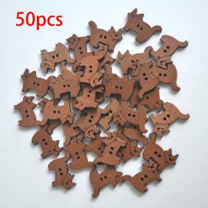 TEMU 50개 빈티지 우드 브라운 더블홀 고양이 버튼 - DIY 공예, 의류 액세서리, 크리스마스 장식용. 사이즈: 1.84cm / 0.72인치 - 2.79cm / 1.1인치