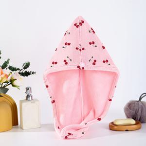 TEMU 빠른 건조 초흡수 울트라 파이버 헤어 타월 & 샤워 캡 - 레드 체리 프린트 소프트 폴리에스터 헤드스카프 여성용 및 남성용, 현대적인 욕실 액세서리
