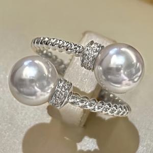 TEMU 여성을 위한 세련된 모조 진주 반지 1개, 데일리 파티에 완벽, 사이즈 조절 가능, 빈티지 디자인