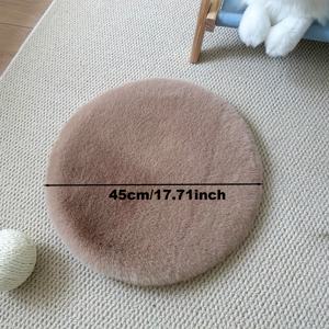 TEMU 부드러운 라운드형 장식 카펫 1개. 밝은 색상의 솔리드, 모던한 북유럽 스타일의 인조 토끼 원단으로 제작되었으며 세탁 가능하며 따뜻하고 친숙한 홈 데코 분위기를 연출하는 데 완벽합니다.