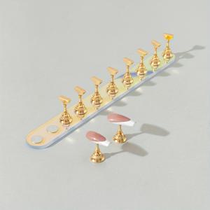 TEMU 오로라 컬러풀 롱 스트립 신상 네일 팁 아크릴 메탈 손가락 지지대 연습 디스플레이 스탠드