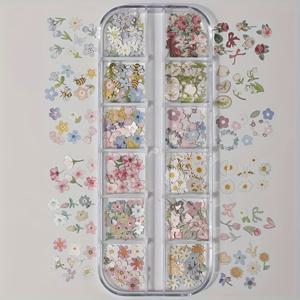 TEMU 에폭시 레진으로 제작된 12가지 생생한 꽃 디자인 240개 세트입니다. 건조된 나무 펄프 꽃과 3D 나비 장식이 포함되어 있으며 네일, 주얼리, 공예 및 네일 아트에 적합합니다. 신부, 발렌타인데이에 이상적입니다.