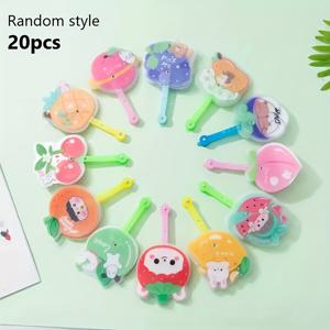 TEMU 20개 여름 접이식 선풍기 - 귀여운 동물과 과일 디자인, 부드러운 색상, 휴대하기 쉬운 컴팩트한 선풍기, 여성, 십대, 파티 답례품, 상, 행사, 여름 선물 | 테마 파티 아이디어 | 생생한 추가|접이식선풍기