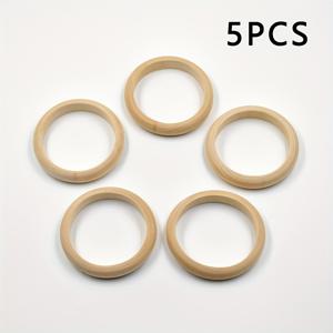 TEMU 5/3개, 나무 팔찌, 3가지 사이즈 - 천연 나무 빈티지 태슬 링, 무광택 부드러운 나무 팔찌, 공예, 주얼리, 나무 비즈 제작, 홈 데코레이션용, 비즈 장식에 적합 (나무 비즈)