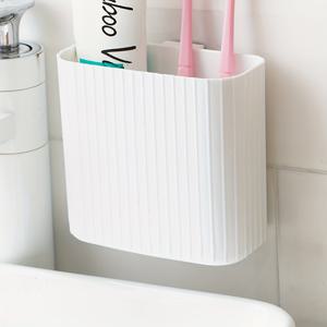 TEMU 1개 벽걸이 칫솔 홀더 정리대 - 드릴 없이 설치 가능, 공간 절약형 욕실/사무실/책상 수납 - 내구성 있는 플라스틱 제작 - 칫솔, 메이크업 브러시, 치실 보관용 - 주방, 침실, 화장실, 작업공간에 적합 - 모던 디자인, 무타공 홀더