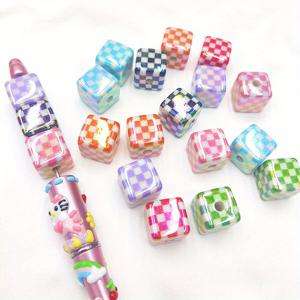 TEMU 30개 색상이 다양한 아크릴 사각 비즈 - DIY 장신구 제작, 참, 공예, 장식 펜던트 제작에 적합|선명한 색상|공예용 아크릴 비즈