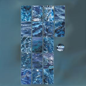 TEMU 80mm x 2m 비치 웨이브 와시 테이프 - 생동감 넘치는 오션 디자인, 내구성 폴리에스터 접착식 DIY 공예용, 스크랩북, 휴대폰 케이스, 선물 포장, 일기장 장식, 해변 액세서리, 고품질 와시