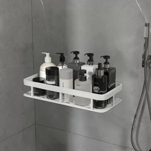 TEMU 1개 벽걸이형 공간절약형 수납 선반, 욕실 및 주방용 - 내구성 플라스틱 샴푸·샤워젤·액세서리 정리함, 추수감사절에 딱 맞는 완벽한 선물