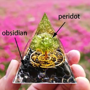 TEMU 오브시디언으로 만든 오르곤 장식품, 가정용 데코 및 책상 장식, 가족과 친구를 위한 휴일 선물, 생일 선물, 고급 컬렉션