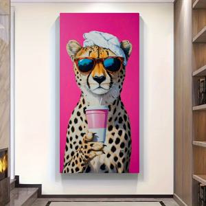 TEMU 2D 평면 대형 무테 벚꽃 나무 벽 예술 - 금색 혈관 디자인, 흰 꽃 & 만화 표범 프린트가 있는 2D 평면 캔버스 프린트, 자연적인 방 미학, 이상적인 홈 데코 선물, 벚꽃 장식, 큰 그림, 큰 포스터, 벚꽃 나무, 내부, 퀼을 포함한 대형 프레임, 벽 그림, 벽 장식, 벽 포스터