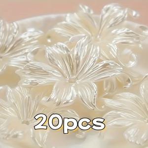 TEMU 아트워크, 수공예품 및 재봉용품 - 20개 프렌치 가든 비즈 세미 트랜스퍼런트 레진 아이리스 주얼리, 플로럴 키체인 DIY, 공예 부부지갑 세트