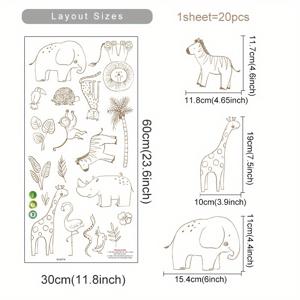 TEMU 동물 코끼리 기린 벽 스티커, 침실 홈 데코 벽 장식 스티커