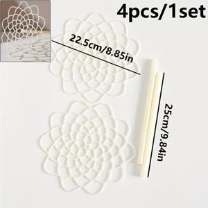 TEMU 4개 세트, 핸드메이드 플로럴 스파이럴 리테이너, 식물 부케 안정 장치, 동백, 꽃 장식 지지대, 부케 꽃, 플라스틱 보조 장치, 꽃 장식 도우미, 플로리스트 용품, 꽃 포장 재료