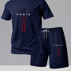 TEMU 남성 여름 캐주얼 투피스 세트: 