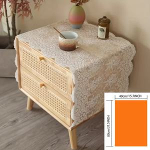 TEMU 프랑스 스타일의 우아하고 미니멀한 화이트 레이스 침대 옆 테이블 커버, 입체 자수 장식, 홈 데코, 방 꾸미기, 축제 모임, 생일 파티 테이블 세팅, 웨딩 장식에 완벽