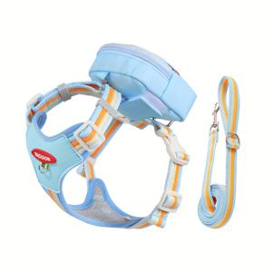 TEMU 강아지 나들이 3종 세트, 강아지 하네스 & 가방 & 리드, 통기성 가벼운 무제약 걸이 조끼 안전 버클 포함, 강아지와 새끼 고양이용|강아지옷